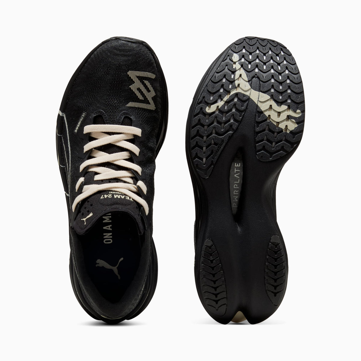 PUMA x REPRESENT Deviate NITRO™ Elite 3 Running Shoes Men product view 4 — PUMA Black-Alpine Snow