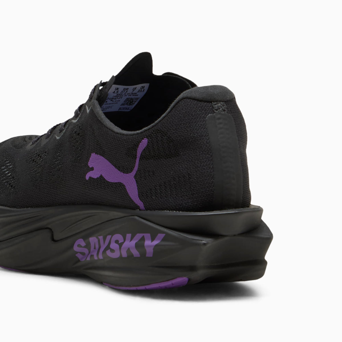 PUMA x SAYSKY Deviate NITRO™ Elite 4 Running Shoes Women product view 3 — Flat Dark Gray-Ultra Purple