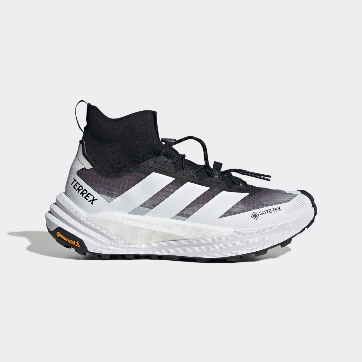 Adidas Terrex FREEHIKER 3 Ultra GORE-TEX Hiking Shoes Men - Side Lateral Center View - Cloud White / Cloud White / Core Black