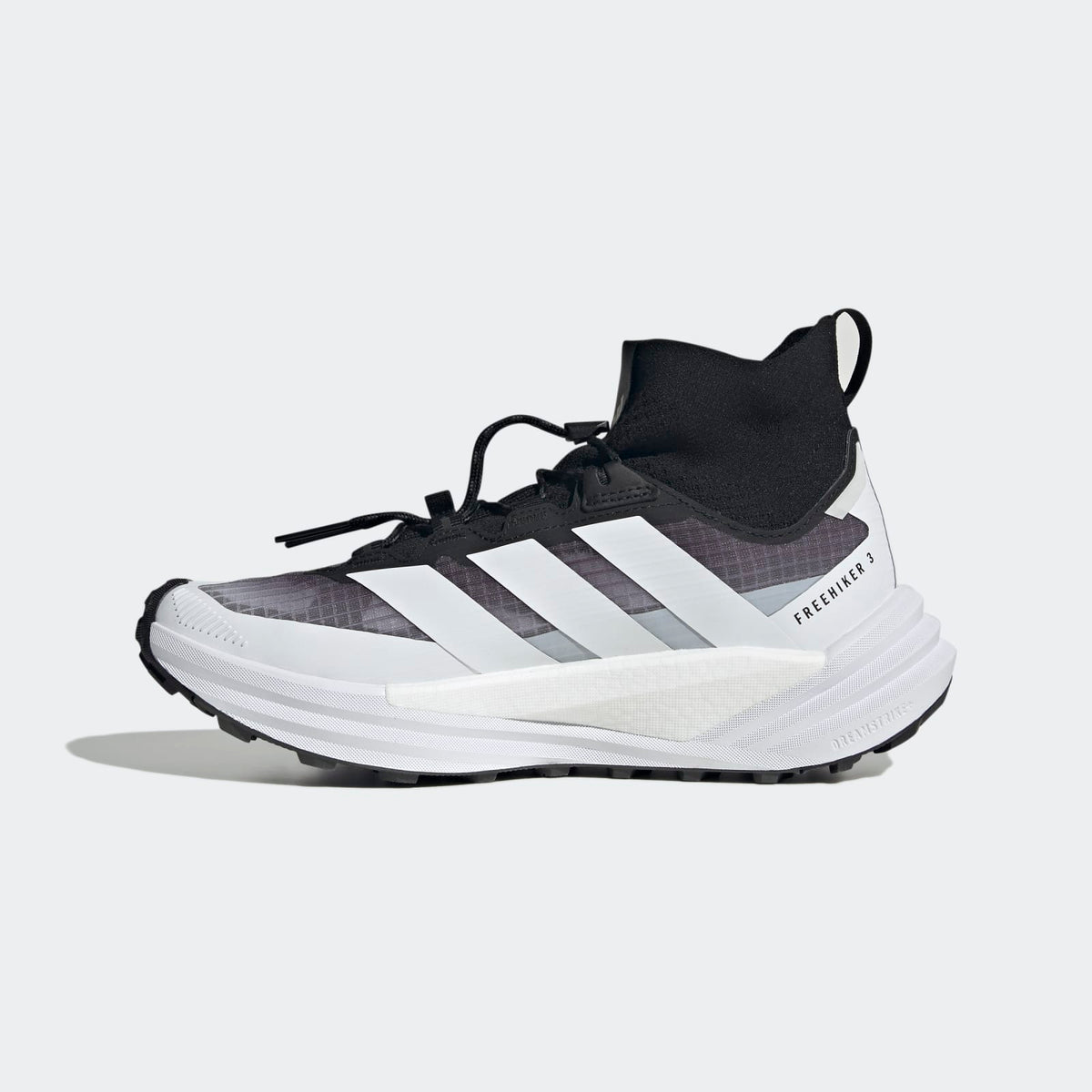 Adidas Terrex FREEHIKER 3 Ultra GORE-TEX Hiking Shoes Men - Side Medial Center View - Cloud White / Cloud White / Core Black