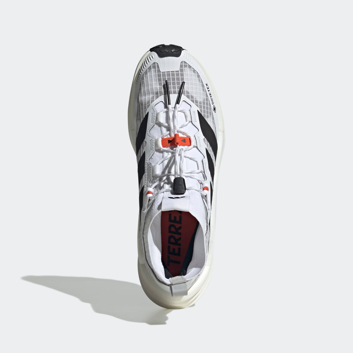 Adidas Terrex FREEHIKER 3 Ultra GORE-TEX Hiking Shoes Men - Top Portrait View - Cloud White / Core Black / Off White