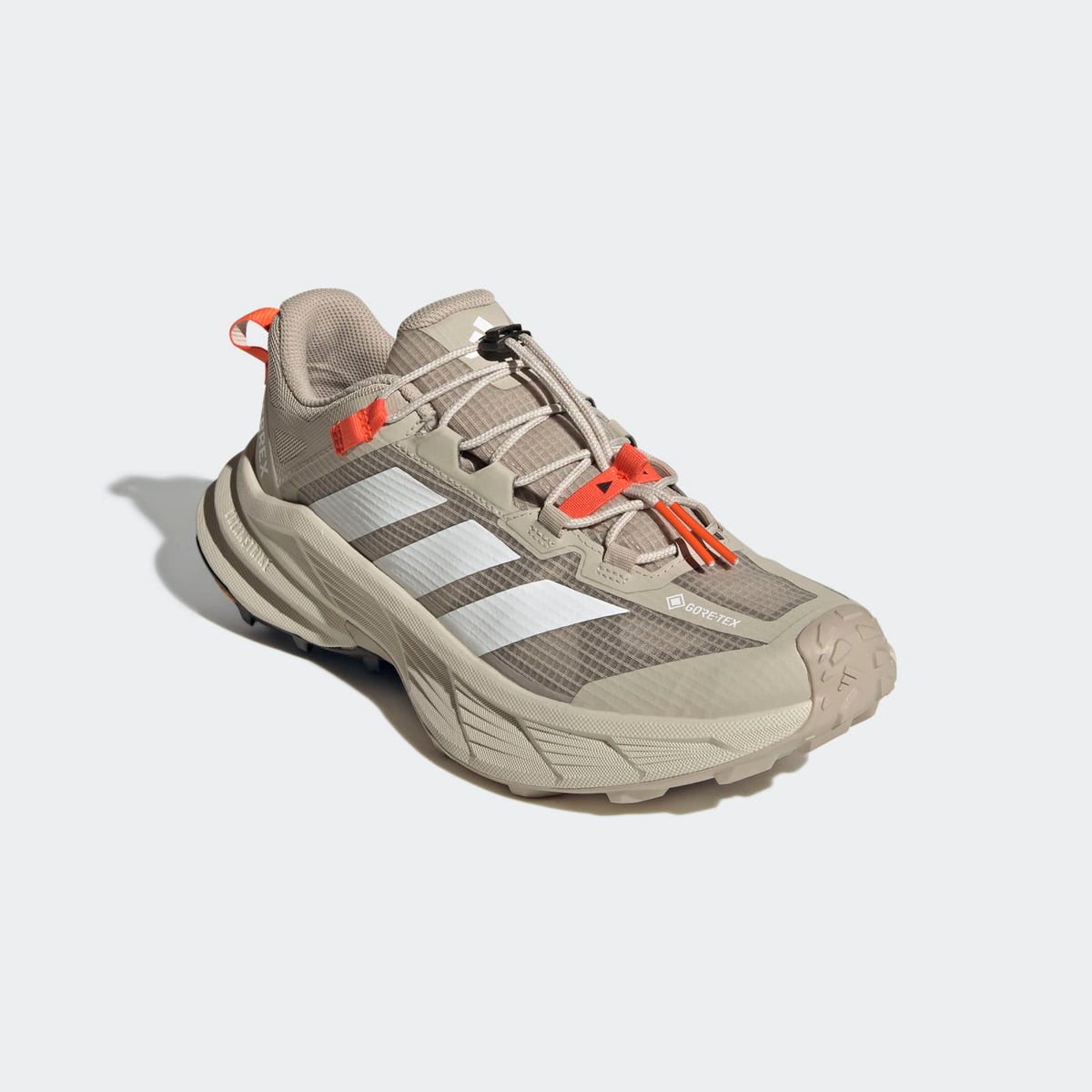 Adidas Terrex Freehiker SL GORE-TEX Hiking Shoes Men - Front Lateral Top View - Wonder Beige / Cloud White / Beige
