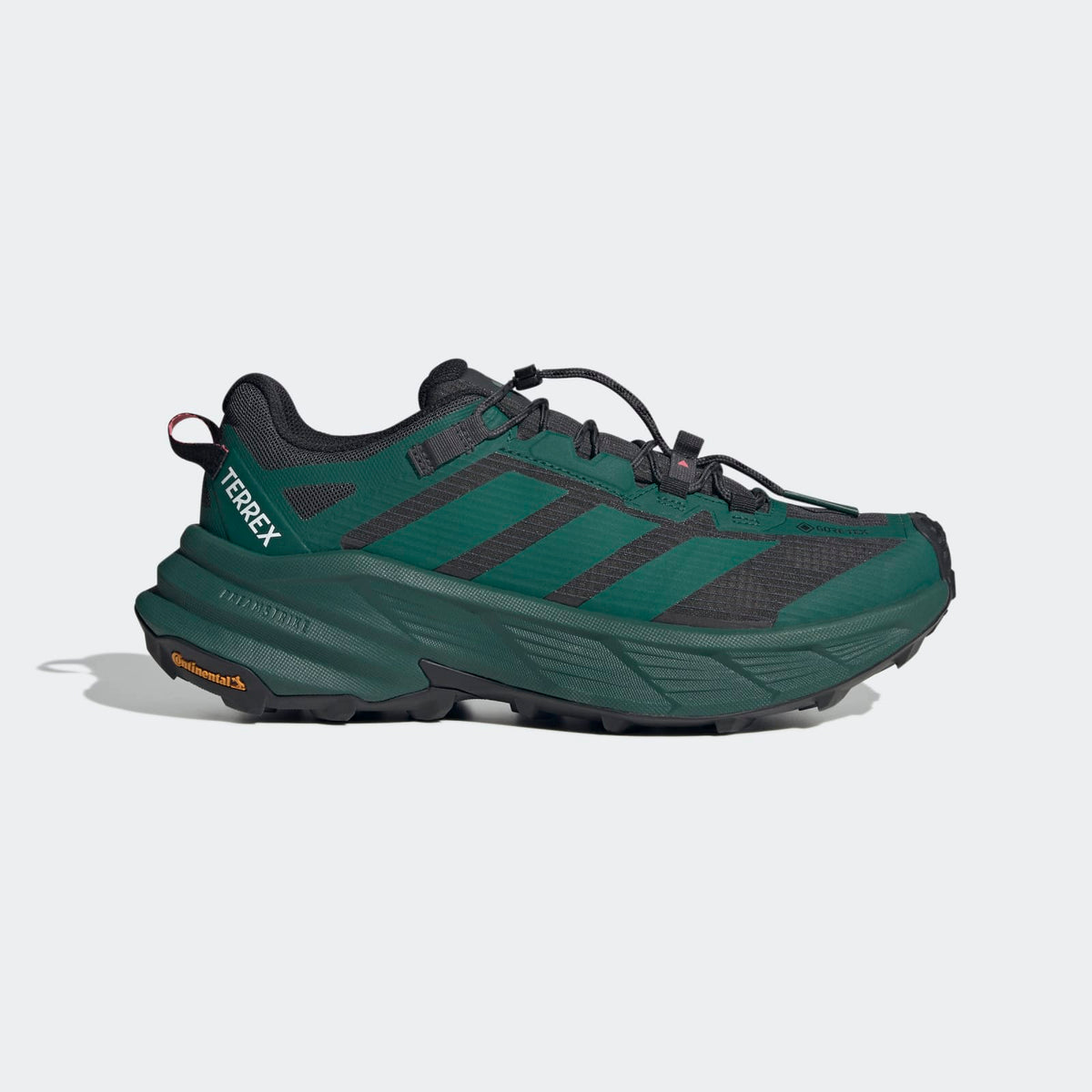 Adidas Terrex Freehiker SL GORE-TEX Hiking Shoes Men - Side Lateral Center View - Collegiate Green / Collegiate Green / Carbon