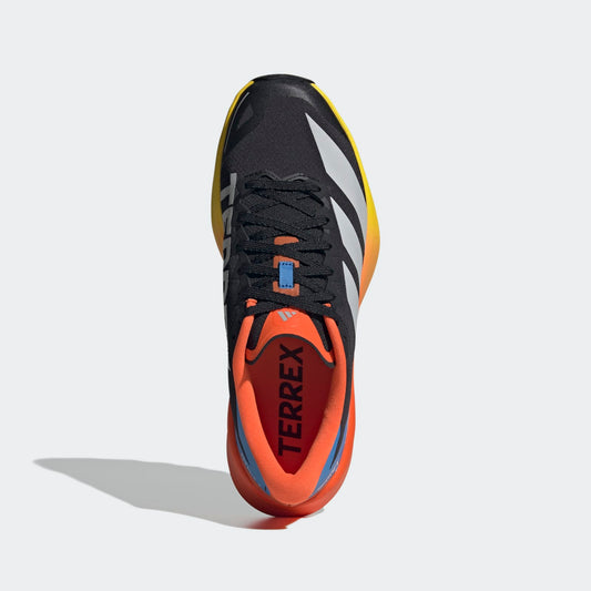 Adidas Terrex Agravic 4 Trail Running Shoes Men - Top Portrait View - Core Black / Grey Two / Semi Impact Orange