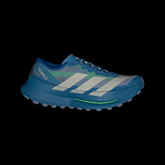 Adidas Terrex Agravic Speed Ultra 2 Trail Running Shoes Women - Beauty View - Blue Burst / Off White / Lime Burst