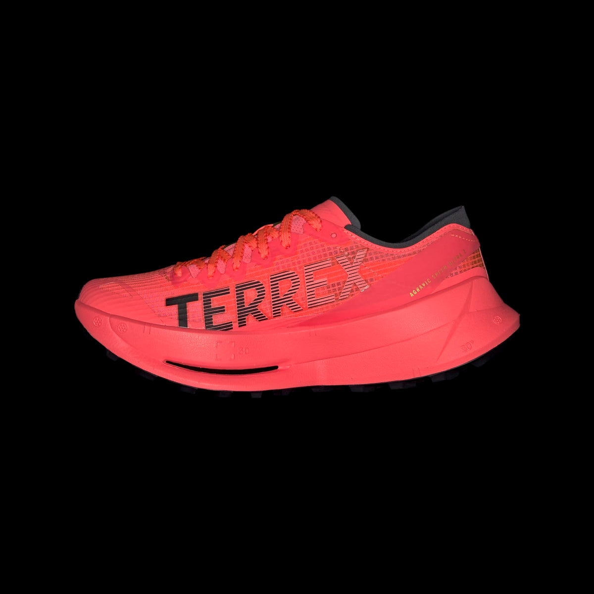 Adidas Terrex Agravic Speed Ultra 2 Trail Running Shoes Women - Beauty View - Solar Turbo / Core Black / Carbon