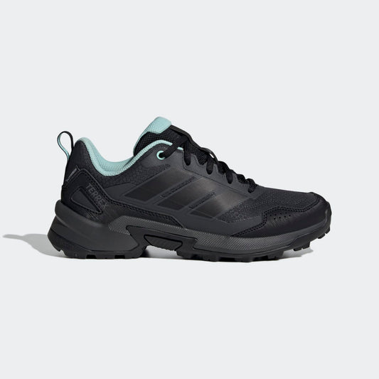 Adidas Terrex Eastrail 3 Climaproof Hiking Shoes Women - Side Lateral Center View - Carbon / Core Black / Semi Flash Aqua