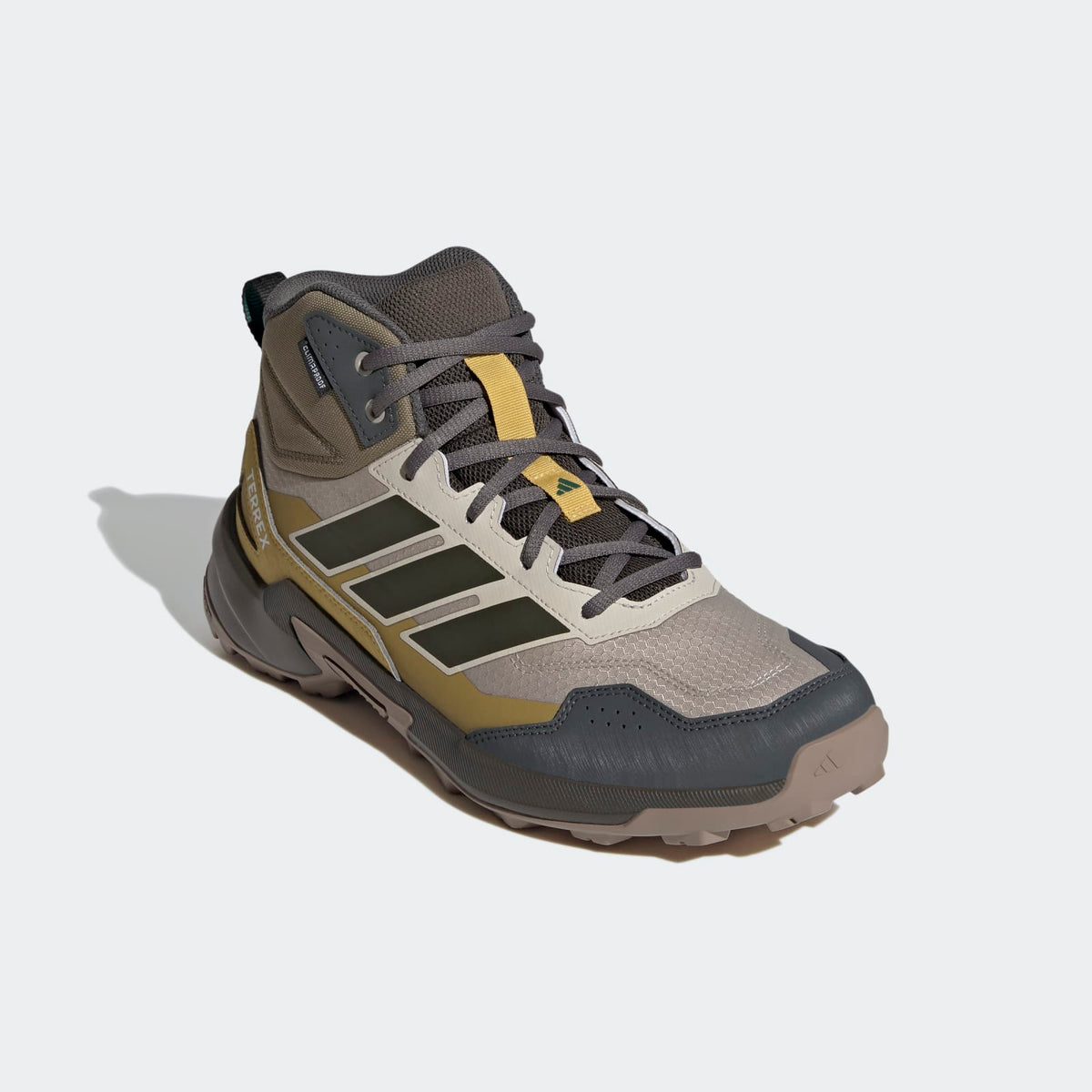 Adidas Terrex Eastrail 3 Mid Climaproof Hiking Shoes Men - Front Lateral Top View - Light Brown / Shadow Olive / Olive Strata