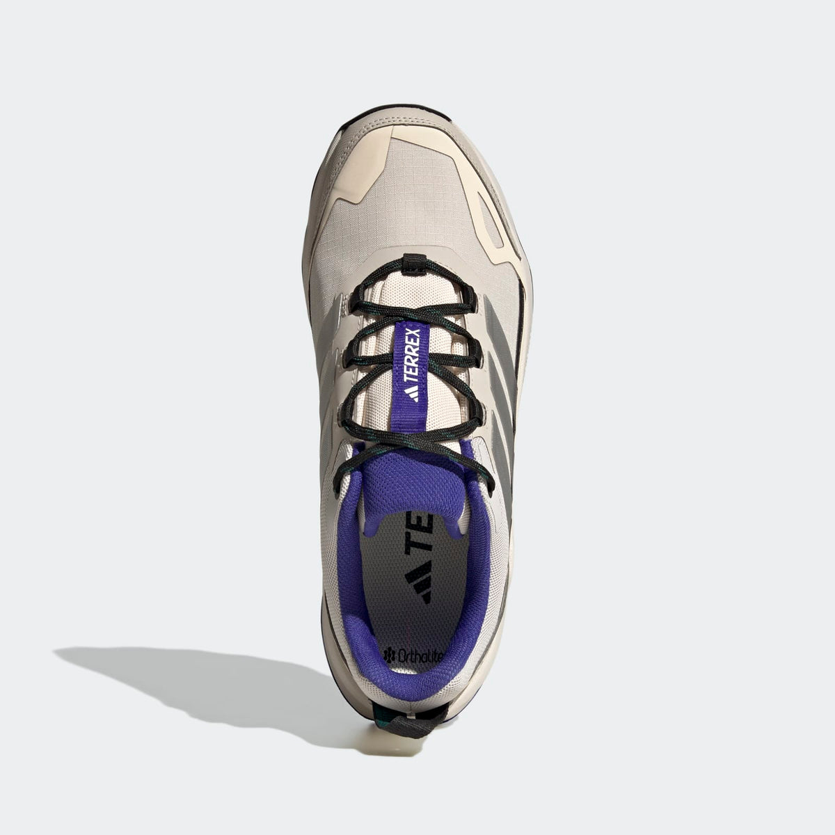 Adidas Terrex Skychaser AX5 GORE-TEX Hiking Shoes Men - Top Portrait View - Beige / Matte Silver / Wonder White