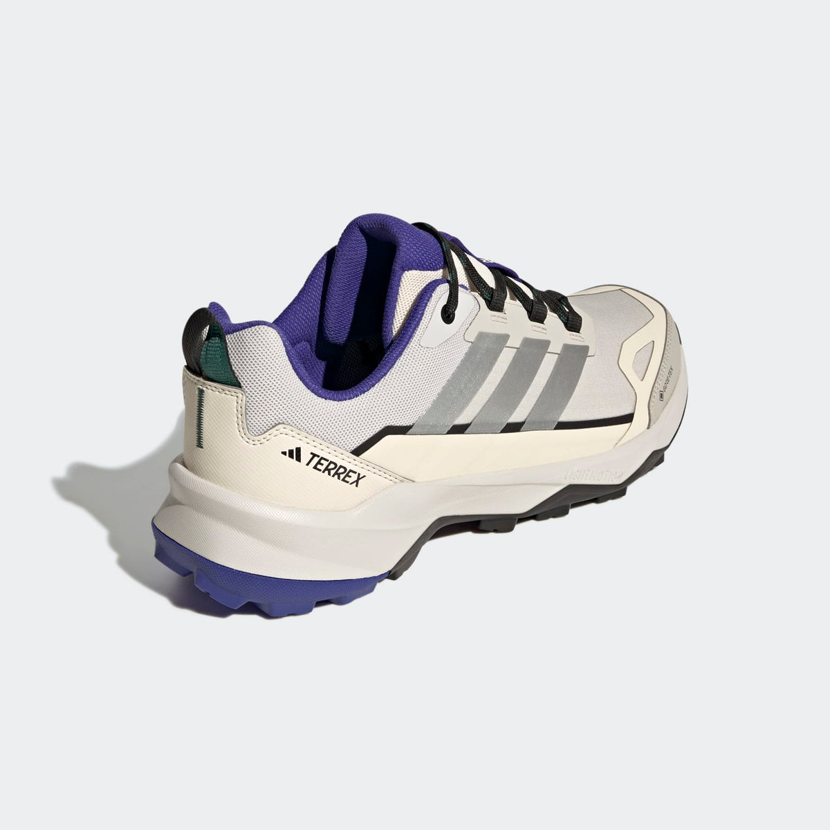 Adidas Terrex Skychaser AX5 GORE-TEX Hiking Shoes Men - Back Lateral Top View - Beige / Matte Silver / Wonder White