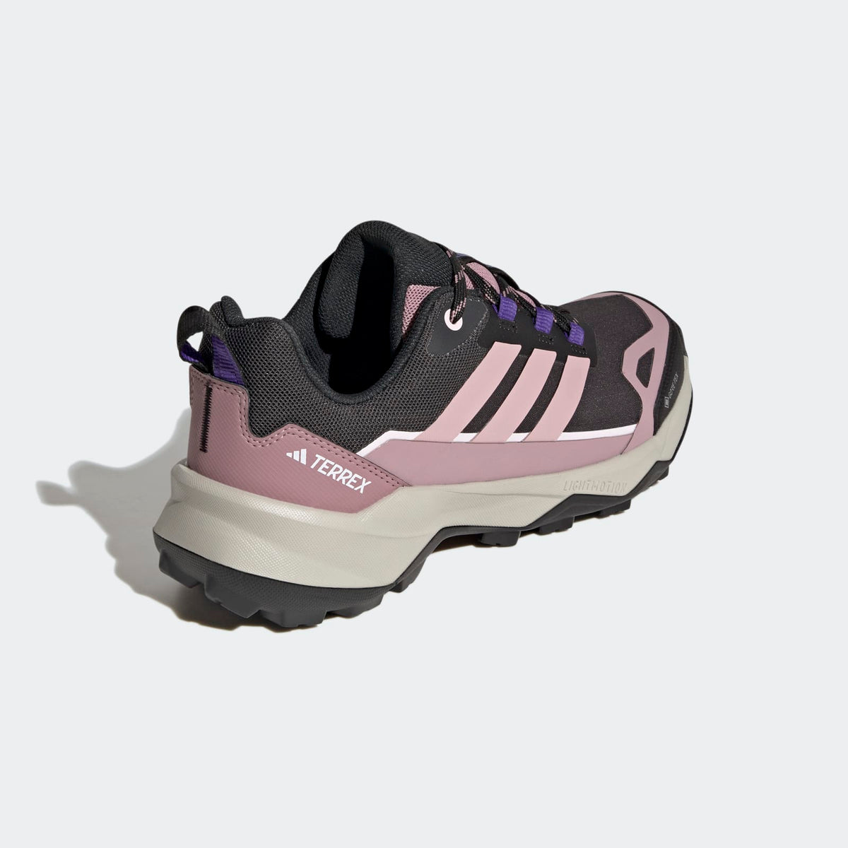 Adidas Terrex Skychaser AX5 GORE-TEX Hiking Shoes Women - Back Lateral Top View - Core Black / Core Black / Dual Lilac