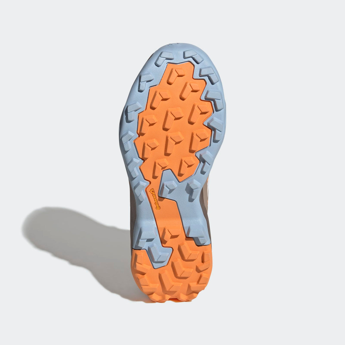 Adidas Terrex Skychaser AX5 GORE-TEX Hiking Shoes Women - Bottom View - Wonder Taupe / Off White / Glow Blue