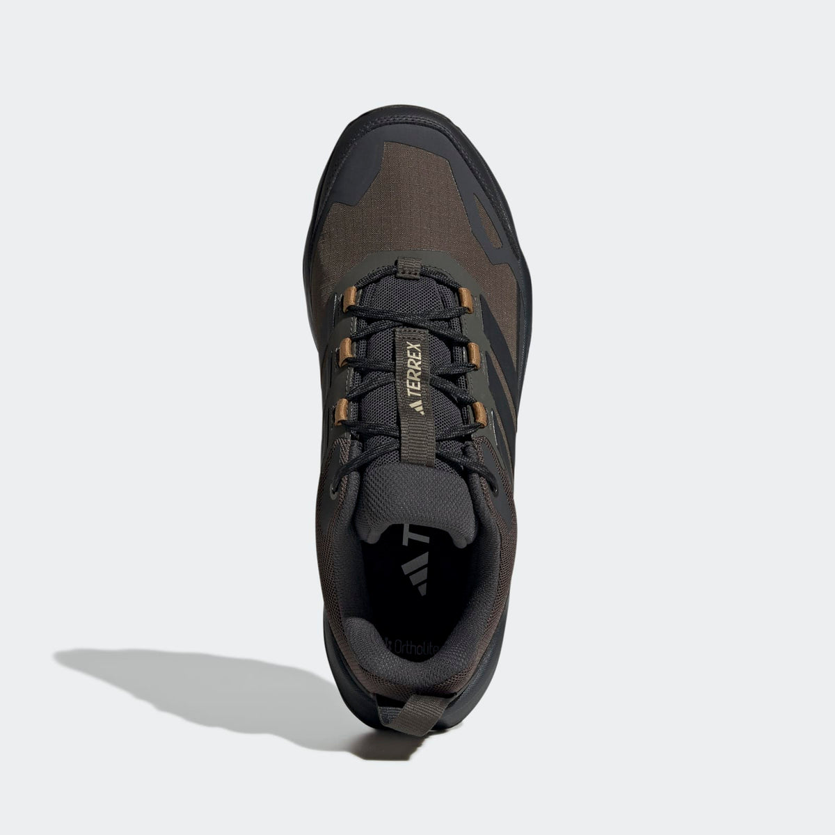 Adidas Terrex Skychaser AX5 GORE-TEX Hiking Shoes Men - Top Portrait View - Shadow Olive / Carbon / Bronze Strata