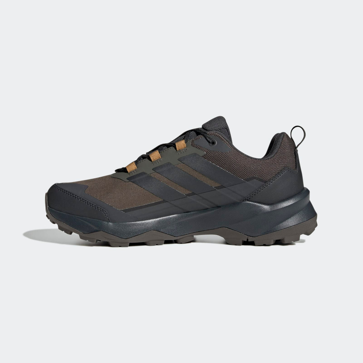 Adidas Terrex Skychaser AX5 GORE-TEX Hiking Shoes Men - Side Medial Center View - Shadow Olive / Carbon / Bronze Strata