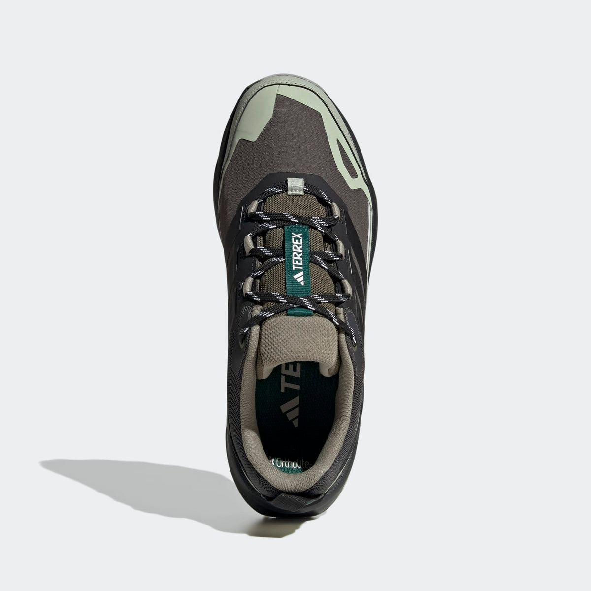 Adidas Terrex Skychaser AX5 GORE-TEX Hiking Shoes Men - Top Portrait View - Collegiate Green / Grey One / Carbon