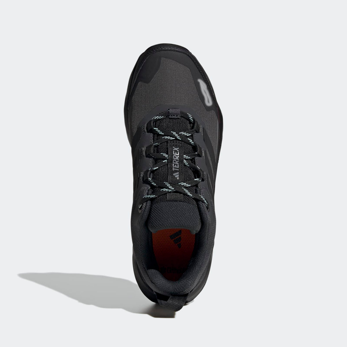 Adidas Terrex Skychaser AX5 GORE-TEX Hiking Shoes Women - Top Portrait View - Carbon / Core Black / Semi Flash Aqua