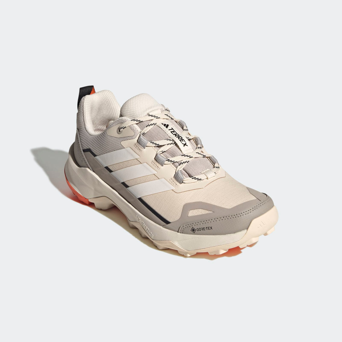 Adidas Terrex Skychaser AX5 GORE-TEX Hiking Shoes Women - Front Lateral Top View - Wonder White / Off White / Beige