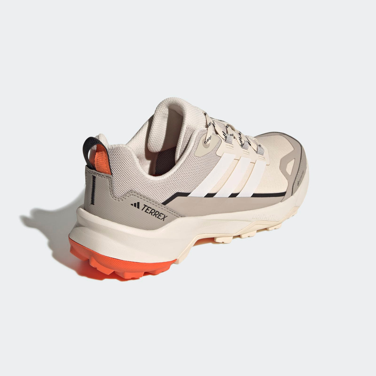 Adidas Terrex Skychaser AX5 GORE-TEX Hiking Shoes Women - Back Lateral Top View - Wonder White / Off White / Beige
