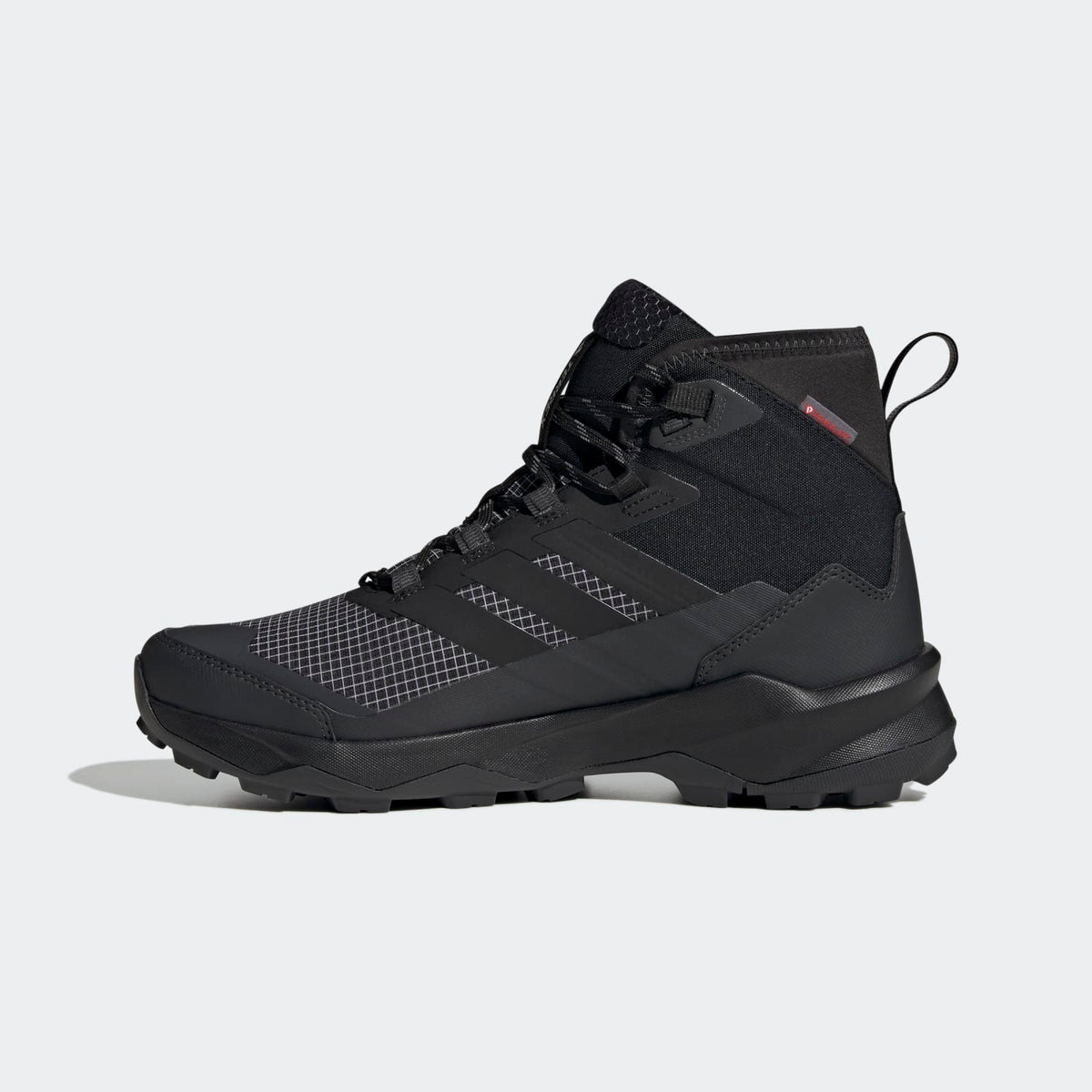 Adidas Terrex Skychaser AX5 Mid GORE-TEX CLIMAWARM+ Hiking Shoes Men - Side Medial Center View - Core Black / Core Black / Carbon