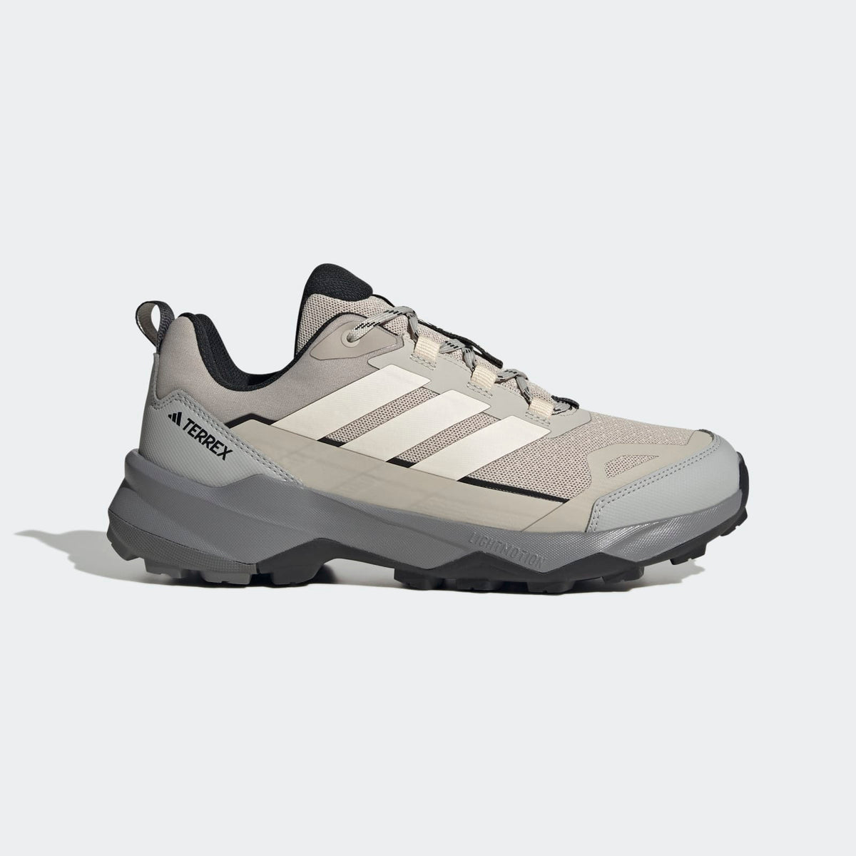 Adidas Terrex Skychaser AX5 Hiking Shoes Men - Side Lateral Center View - Beige / Wonder White / Grey Two
