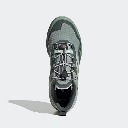 Adidas Terrex Skychaser GORE-TEX Hiking Shoes Women - Top Portrait View - Silver Green / Linen Green / Legend Ivy