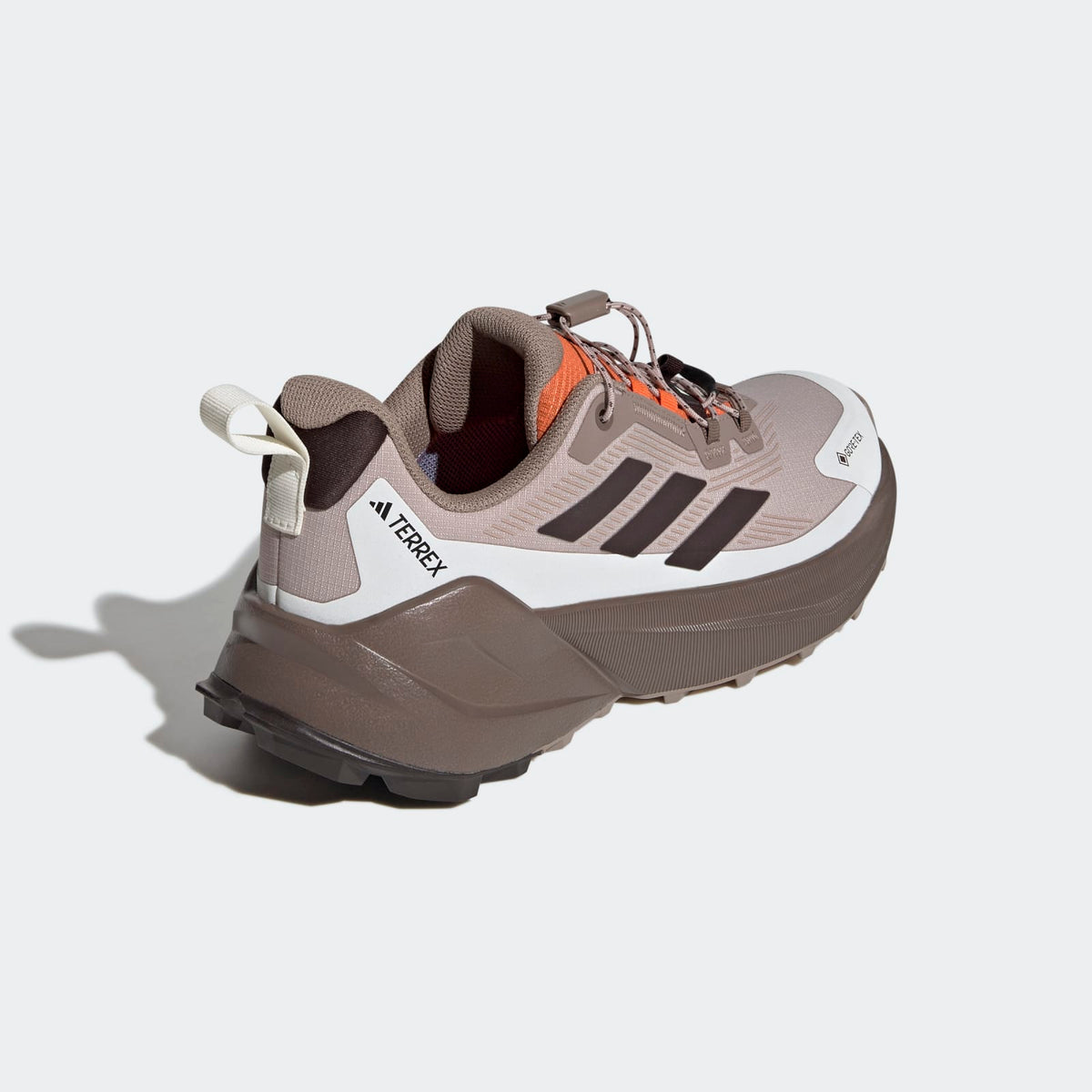 Adidas Terrex Trailmaker 2 GORE-TEX Speed Lace Hiking Shoes Women - Back Lateral Top View - Wonder Taupe / Aurora Coffee / Off White
