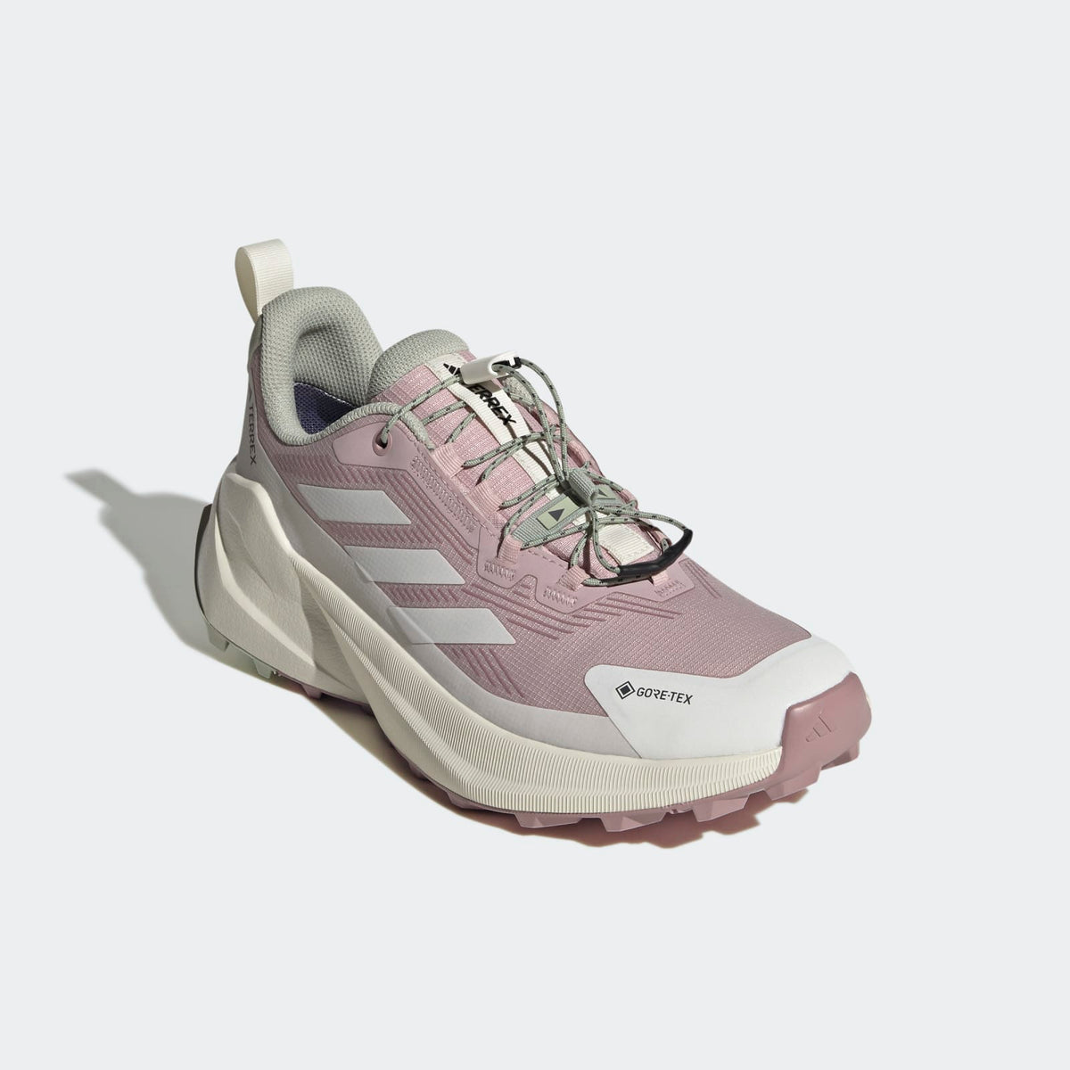 Adidas Terrex Trailmaker 2 GORE-TEX Speed Lace Hiking Shoes Women - Front Lateral Top View - Dual Lilac / Grey One / Off White