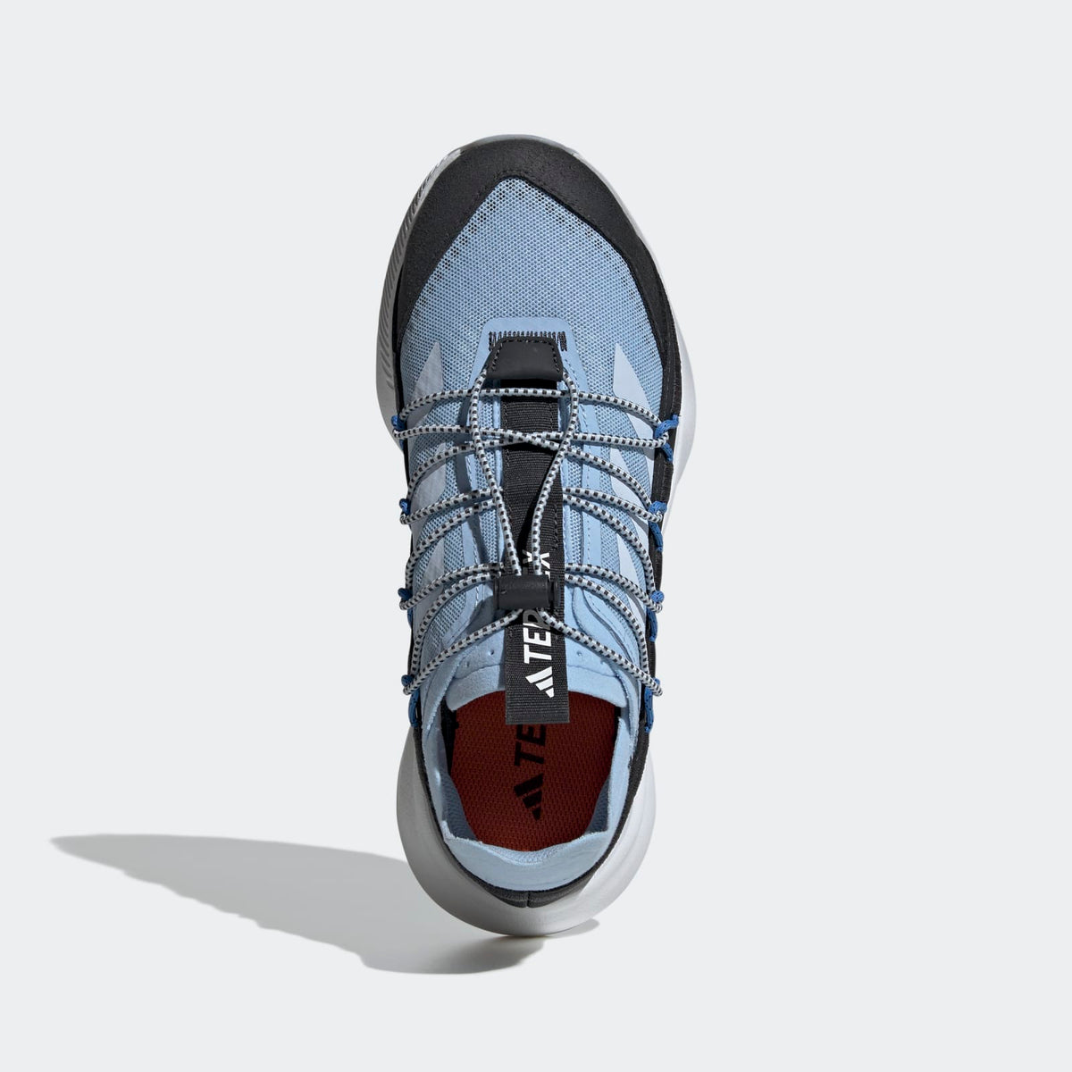 Adidas Terrex Voyager 21 Travel Shoes Women - Top Portrait View - Glow Blue / Crystal Sky / Carbon