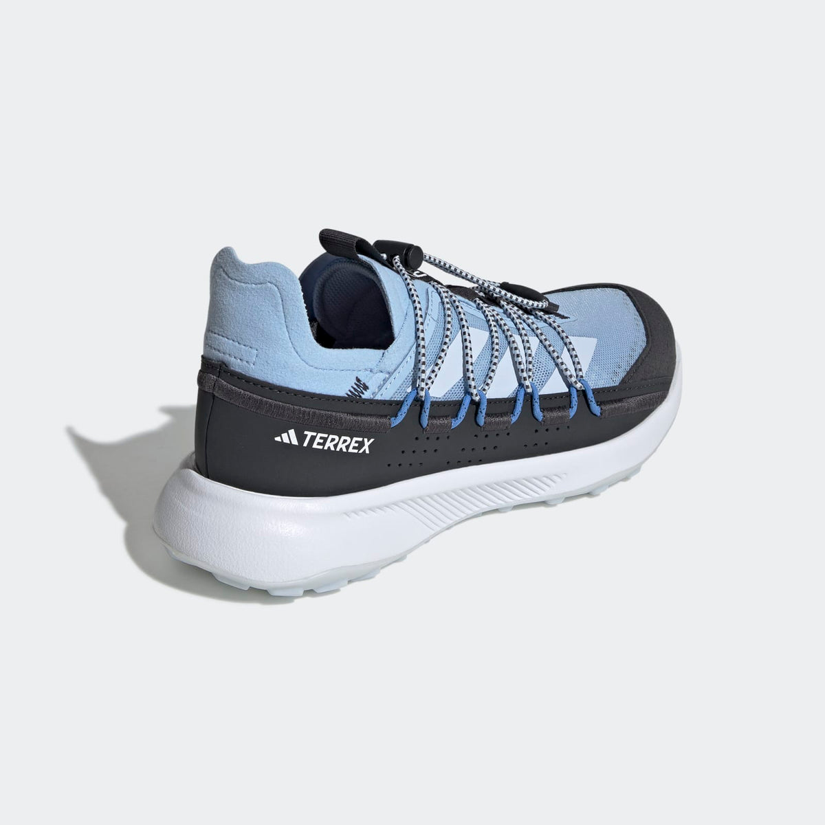 Adidas Terrex Voyager 21 Travel Shoes Women - Back Lateral Top View - Glow Blue / Crystal Sky / Carbon