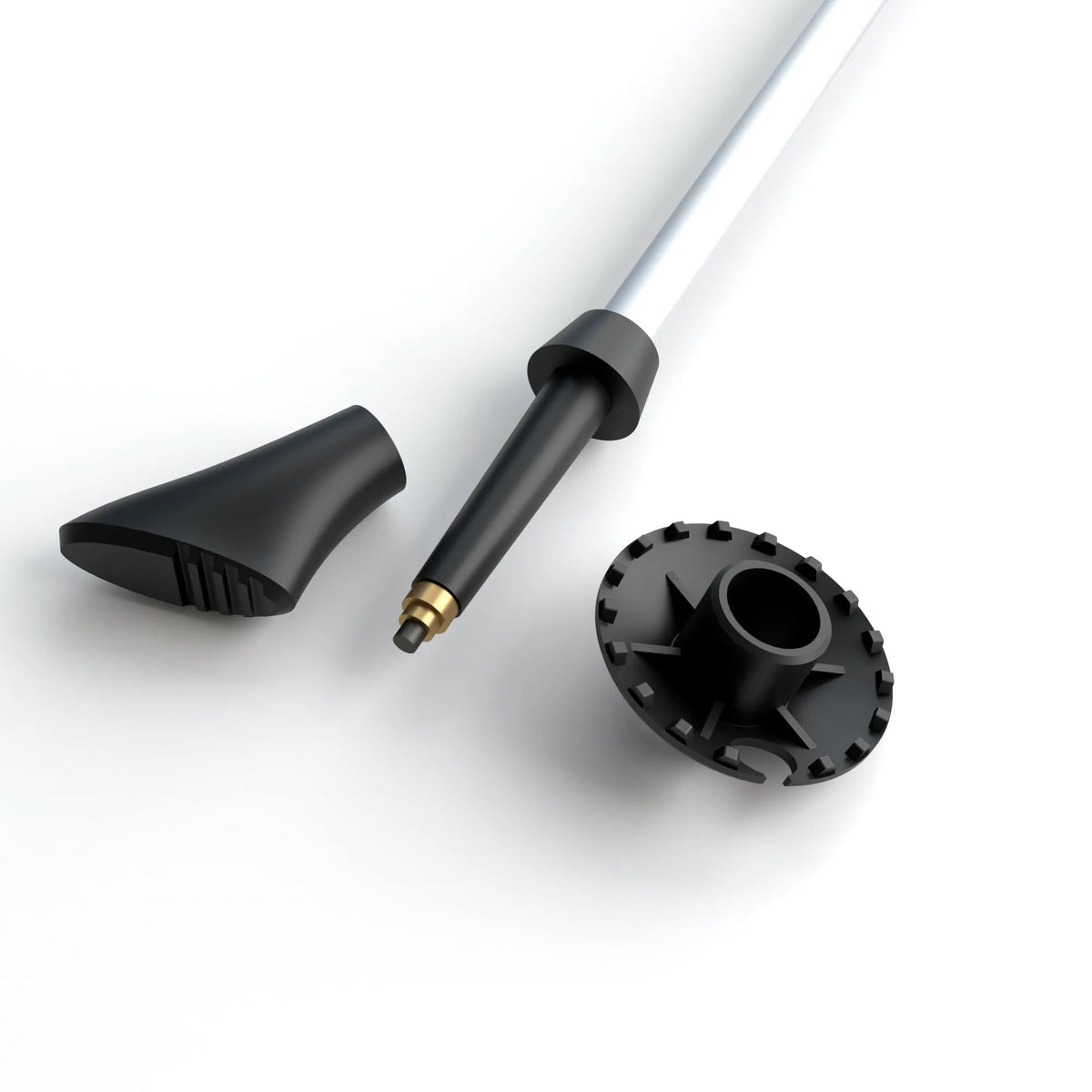 Silva Walking Poles Aluminum 38124 - tip, basket and rubber paw detail