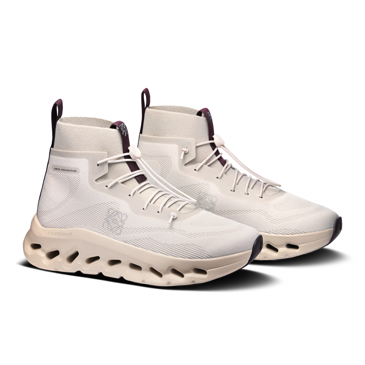 On Cloudtilt Hi LOEWE Women product view 6 — Sand | Oatmeal | Plum
