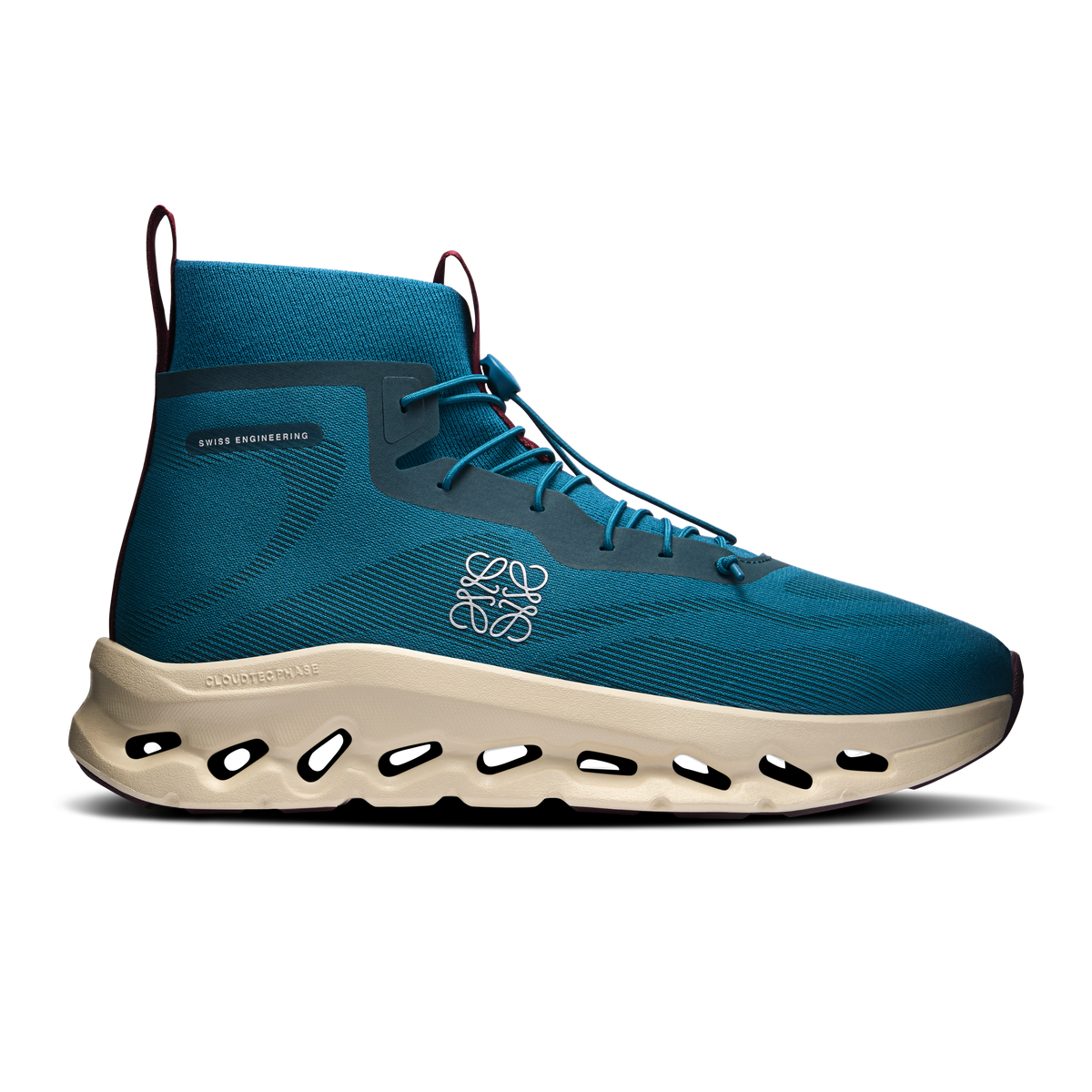 On Cloudtilt Hi LOEWE Men product view 1 — Teal | Oatmeal | Burgundy