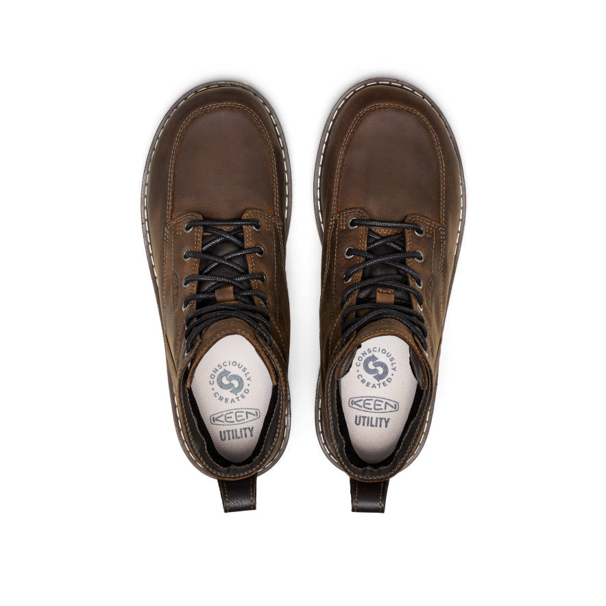 KEEN San Jose 6" Waterproof Boot (Aluminum Toe) Men product view 3 — Cascade Brown/Black