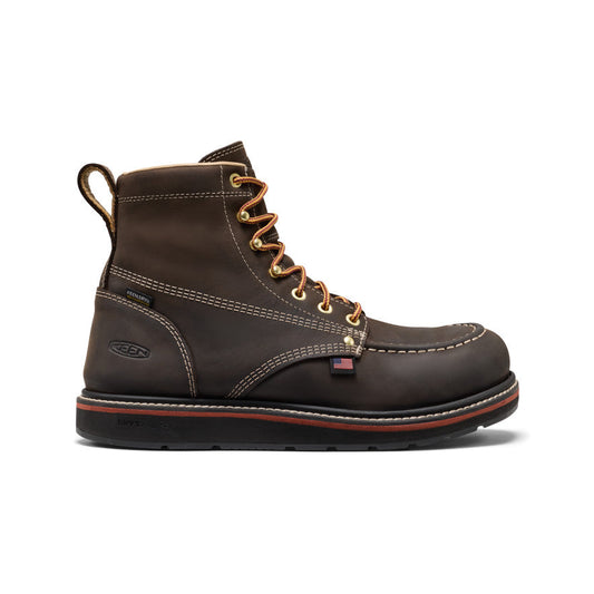 KEEN Liberty 6" Waterproof Boot (Carbon Toe) Men product view 1 — Coffee Bean/Black