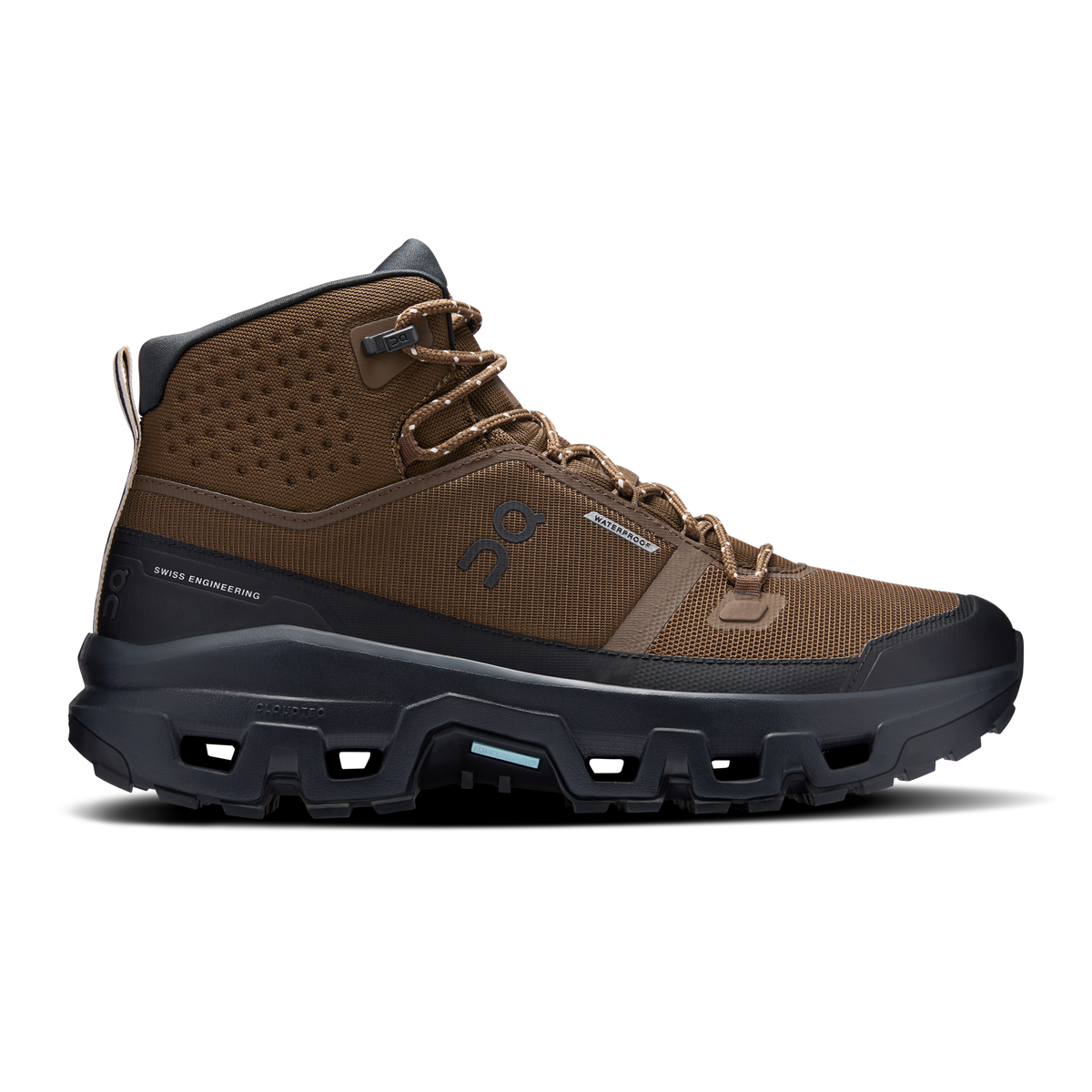 On Cloudrock Mid Waterproof Men product view 1 — Earth | Black