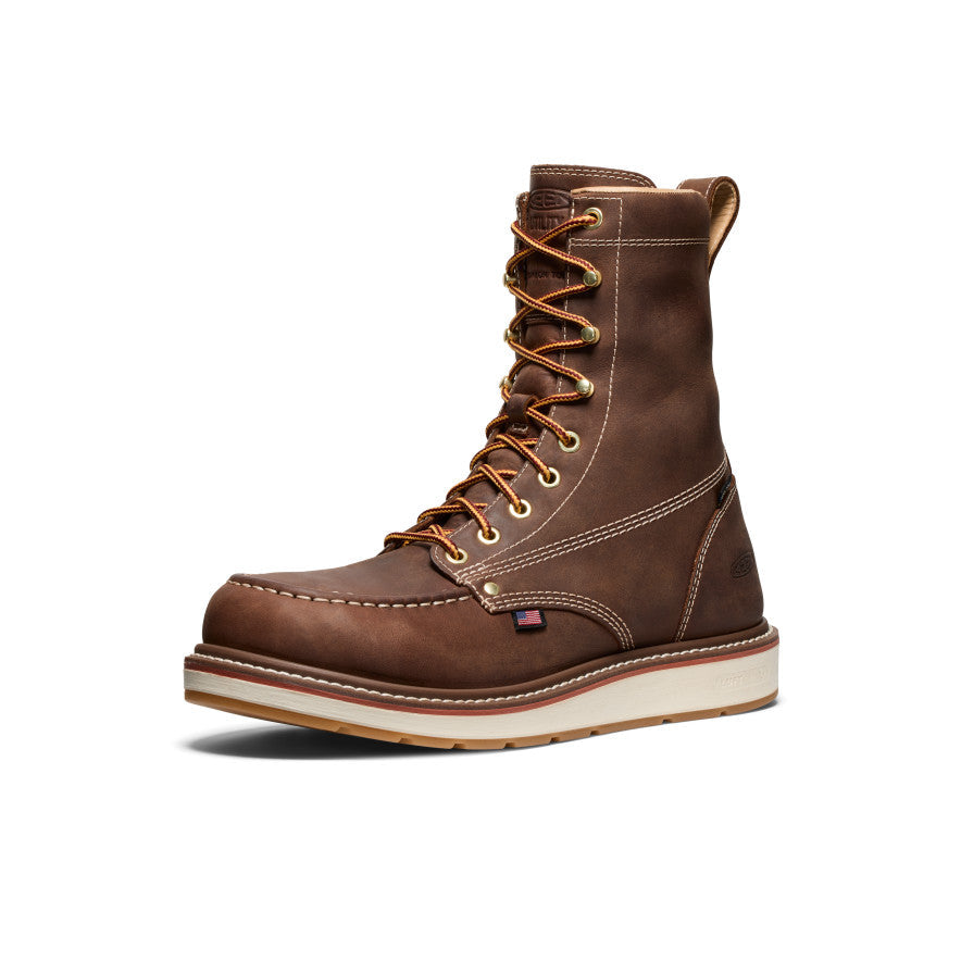 KEEN Liberty 8" Waterproof Boot (Carbon Toe) Men product view 3 — Chestnut/Gum
