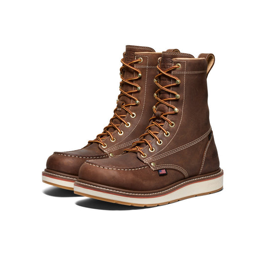 KEEN Liberty 8" Waterproof Boot (Carbon Toe) Men product view 2 — Chestnut/Gum