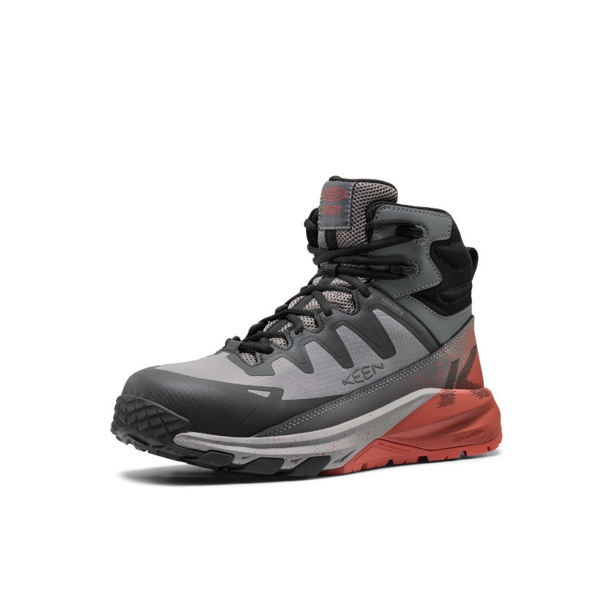 KEEN Targhee Blur Waterproof Work Boot (Carbon Toe) Men product view 3 — Steel Grey/Black