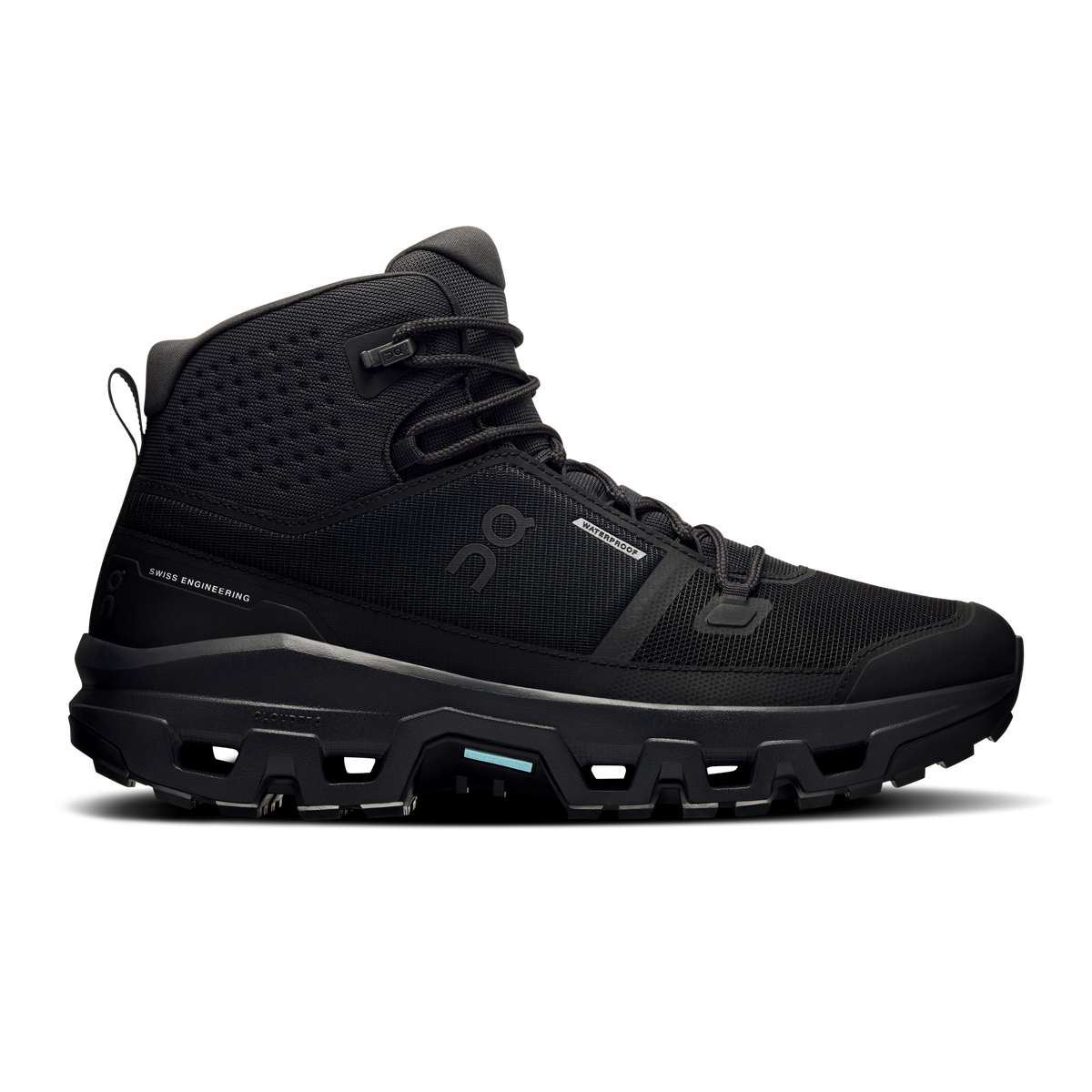 On Cloudrock Mid Waterproof Men product view 1 — Black | Black