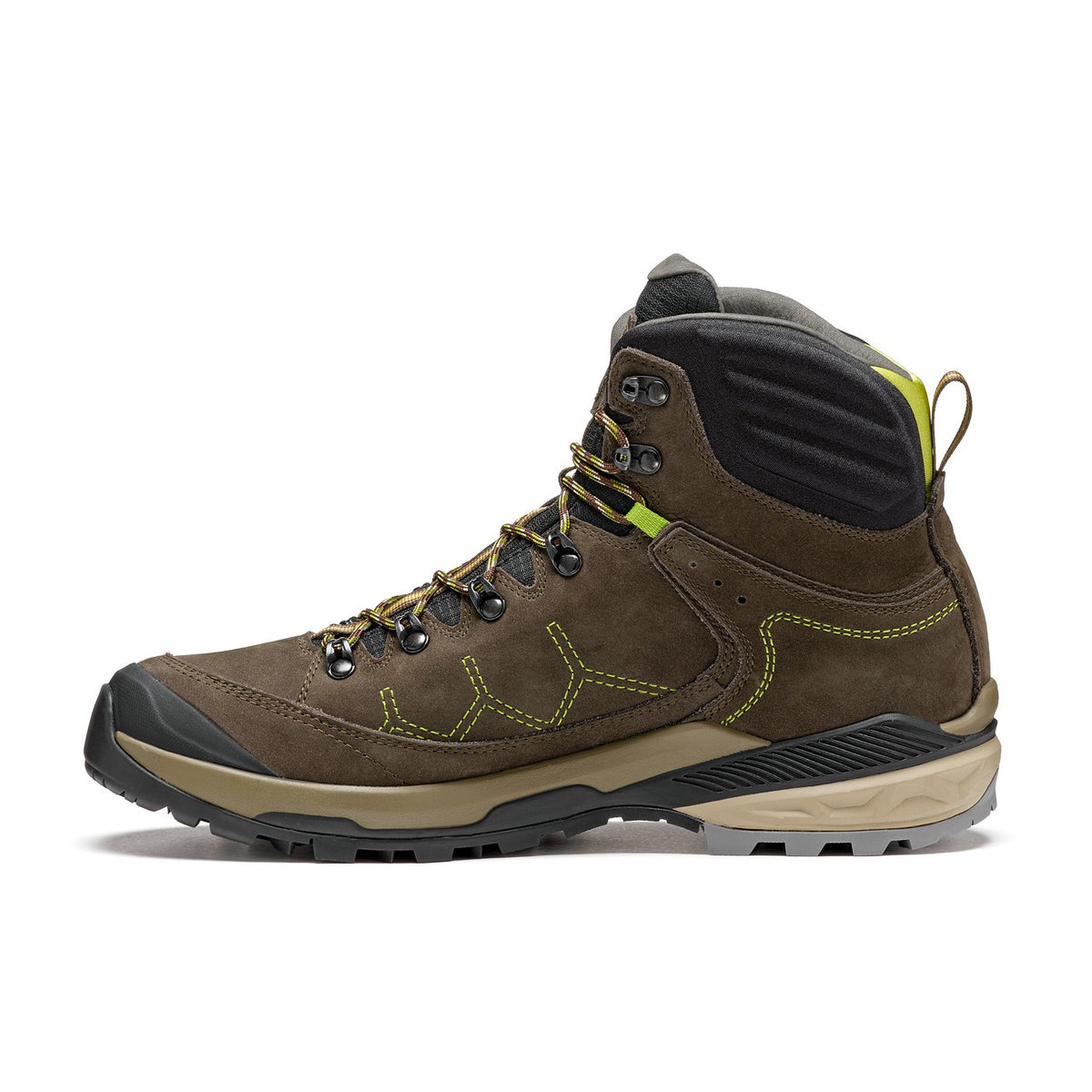 Asolo Falcon EVO NBK GV – Men's product view 4 — DARK BROWN / LIME