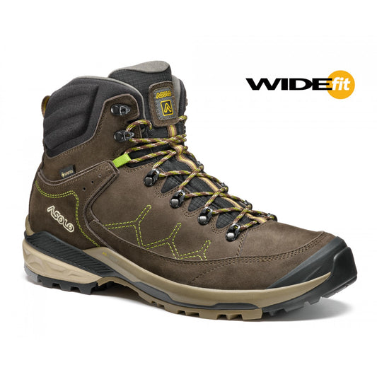 Asolo Falcon EVO NBK Wide Fit – Men's product view 1 — DARK BROWN / LIME