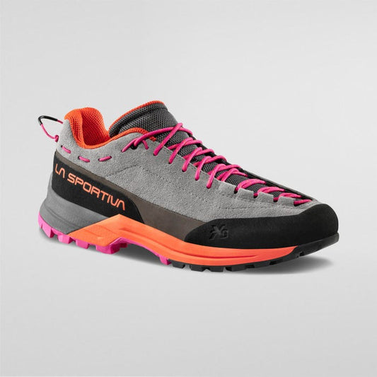 La Sportiva TX Guide Leather Woman product view 1 — Grey/Cherry Tomato