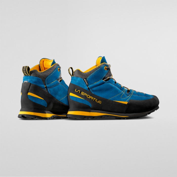 La Sportiva Boulder X Mid GTX Unisex product view 5 — Blue/Yellow