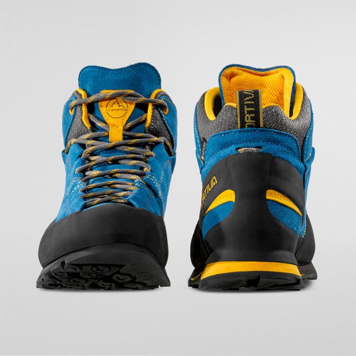 La Sportiva Boulder X Mid GTX Unisex product view 6 — Blue/Yellow