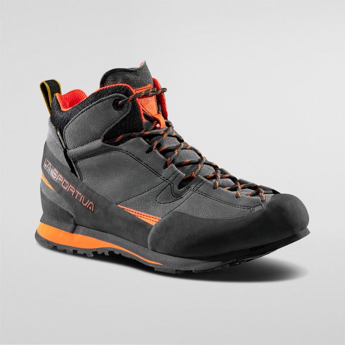 La Sportiva Boulder X Mid GTX Unisex product view 1 — Carbon/Flame