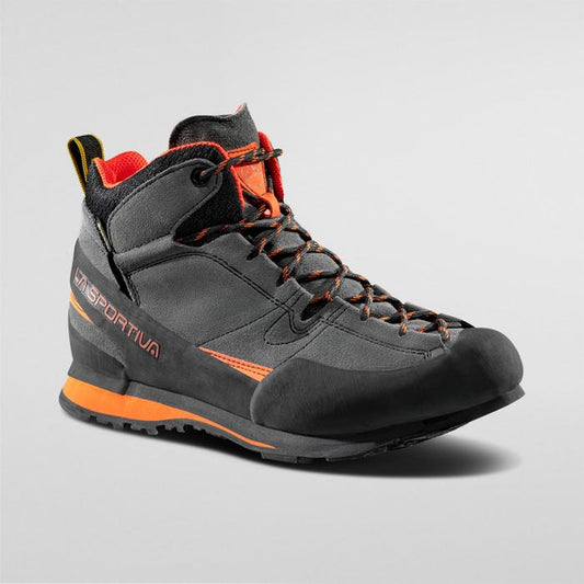 La Sportiva Boulder X Mid GTX Unisex product view 1 — Carbon/Flame
