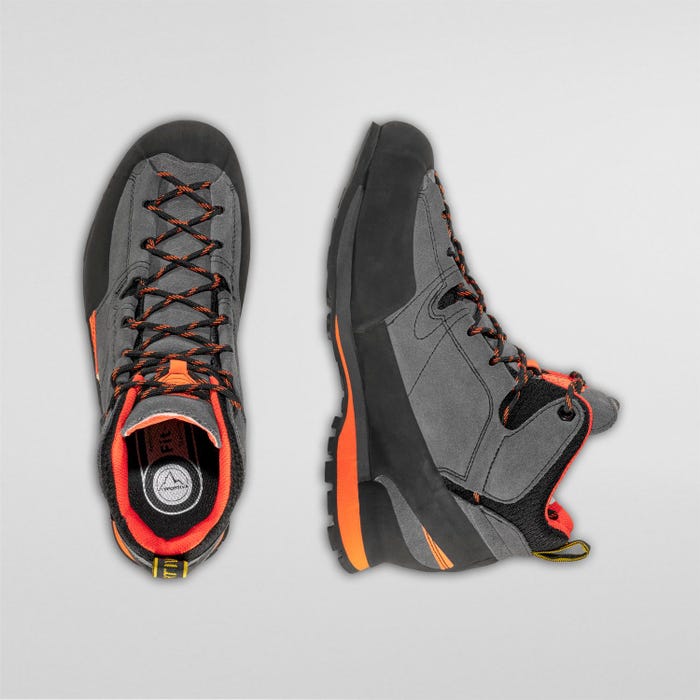 La Sportiva Boulder X Mid GTX Unisex product view 4 — Carbon/Flame