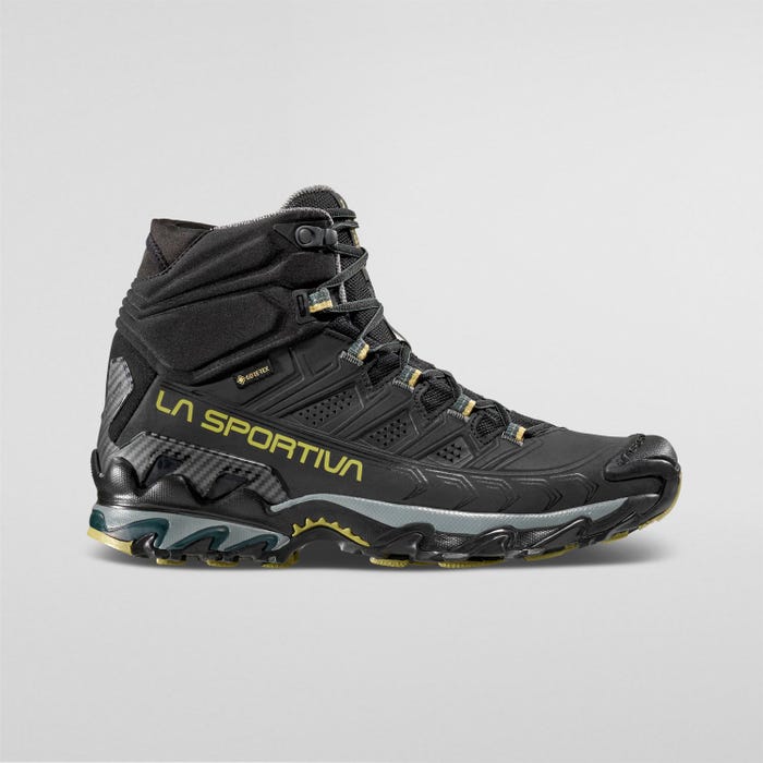 La Sportiva Ultra Raptor II Mid Leather GTX Men product view 3 — Black/Cedar