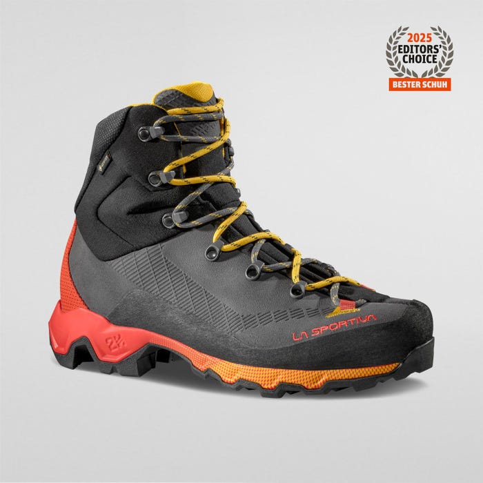 La Sportiva Aequilibrium Trek GTX Men product view 1 — Carbon/Yellow