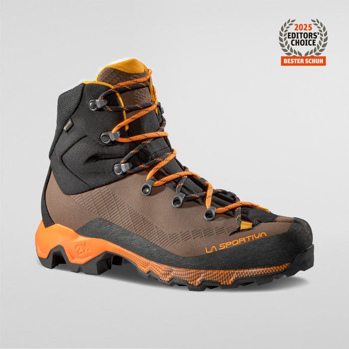 La Sportiva Aequilibrium Trek GTX Men product view 1 — Chocolate/Papaya